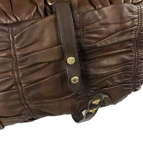 PRADA Nappa Gaufre Brown Leather Satchel Bag - Picture 10 of 16